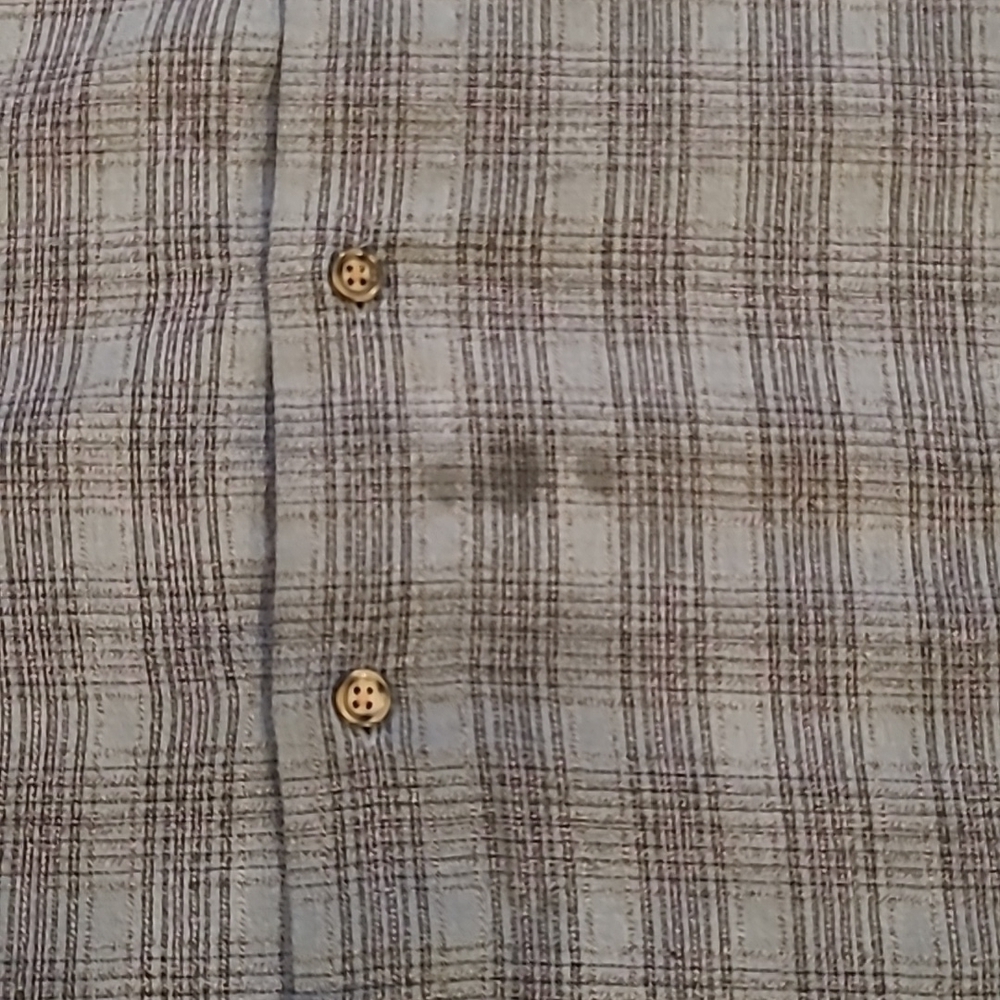 𝅺3/$20 Van Heusson Gray Plaid Button Down Dress Shirt - Picture 4 of 5